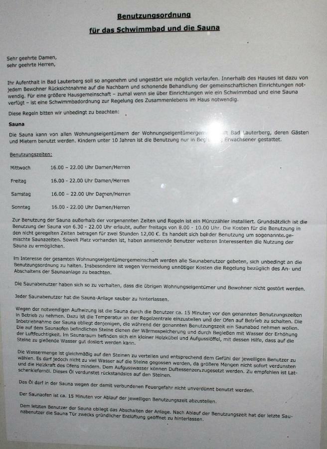 Ferienwohnung "Hagebutze" Mit Sauna Und Schwimmbad Bad Lauterberg Esterno foto